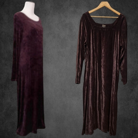 CP Shades Vintage 90s Brown Velvet Maxi Dress LWhimsigoth Dark Academia - Picture 9 of 9